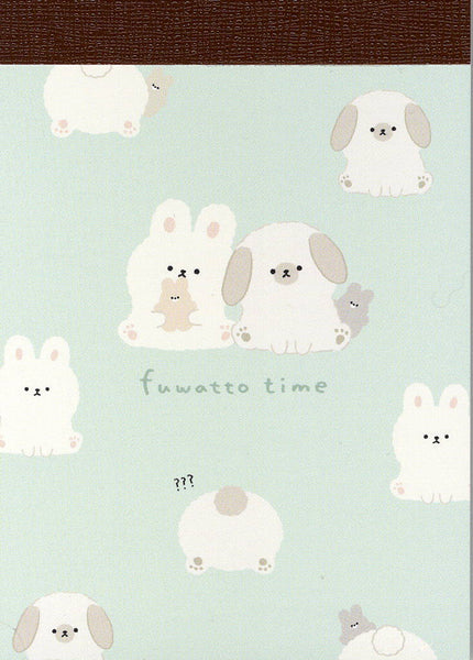 Crux Fuwatto Time Bunny & Dog Mini Memo Pad