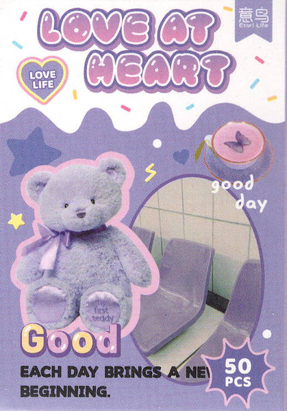 Love At Heart Purple Bear Sticker Sack