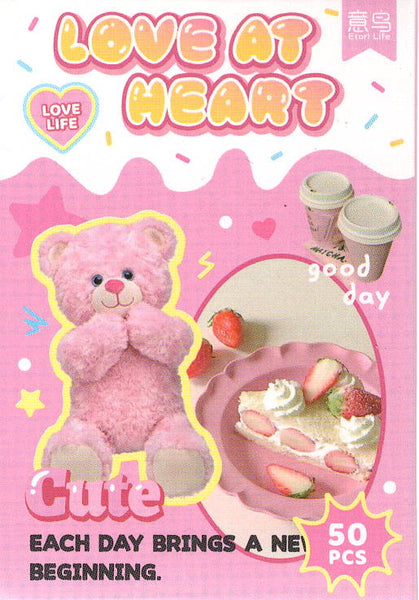 Love At Heart Pink Bear Sticker Sack