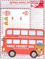Q-Lia Smile Pocket Bus Vintage Rare Letter Set