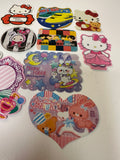 Loose 10Pc Kawaii Sticker Flake Grab Bag - Themed - Vintage/Contemporary - Jumbo Stickers