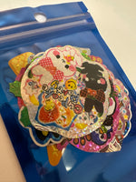 Loose 10Pc Kawaii Sticker Flake Grab Bag - Themed - Vintage - Jumbo Stickers