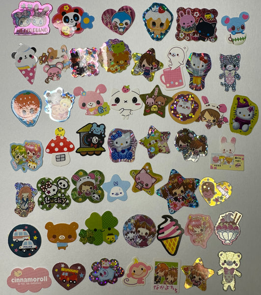 Loose 50Pc Kawaii VINTAGE Sticker Flake Grab Bag