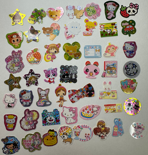 Loose 50Pc Kawaii VINTAGE Sticker Flake Grab Bag