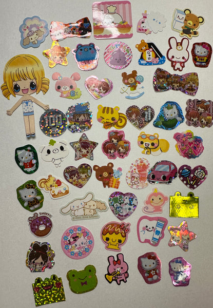 Loose 50Pc Kawaii VINTAGE Sticker Flake Grab Bag