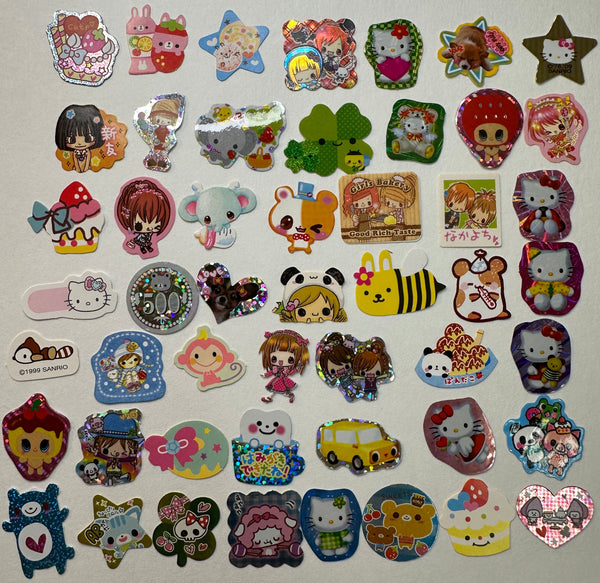 Loose 50Pc Kawaii VINTAGE Sticker Flake Grab Bag