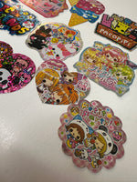 Loose 10Pc Kawaii Sticker Flake Grab Bag - Themed - Vintage - Jumbo Stickers
