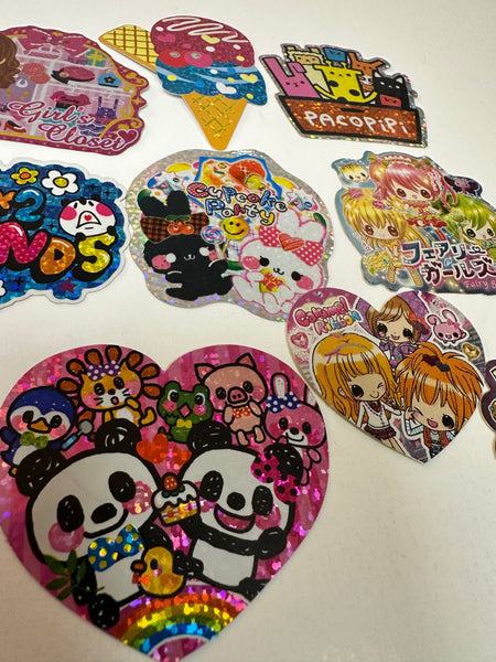 Loose 10Pc Kawaii Sticker Flake Grab Bag - Themed - Vintage - Jumbo Stickers