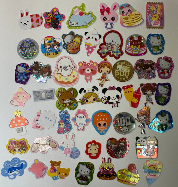 Loose 50Pc Kawaii VINTAGE Sticker Flake Grab Bag