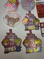 Loose 10Pc Kawaii Sticker Flake Grab Bag - Themed - Vintage - Medium Stickers