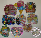 Loose 10Pc Kawaii Sticker Flake Grab Bag - Themed - Vintage - Jumbo Stickers