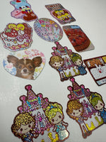 Loose 10Pc Kawaii Sticker Flake Grab Bag - Themed - Vintage - Medium Stickers