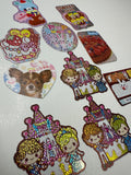 Loose 10Pc Kawaii Sticker Flake Grab Bag - Themed - Vintage - Medium Stickers