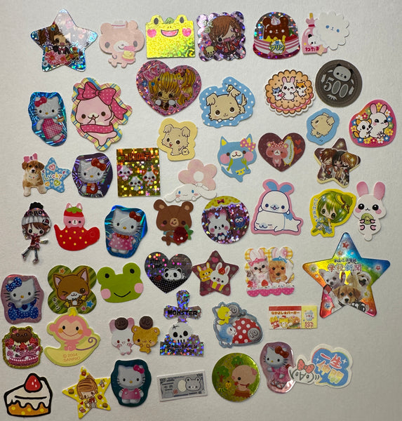 Loose 50Pc Kawaii VINTAGE Sticker Flake Grab Bag