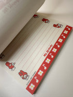 Sanrio 1998 Vintage My Melody Rare Medium Memo Pad