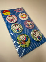 Hello Kitty Glitter Pin Set Of 6