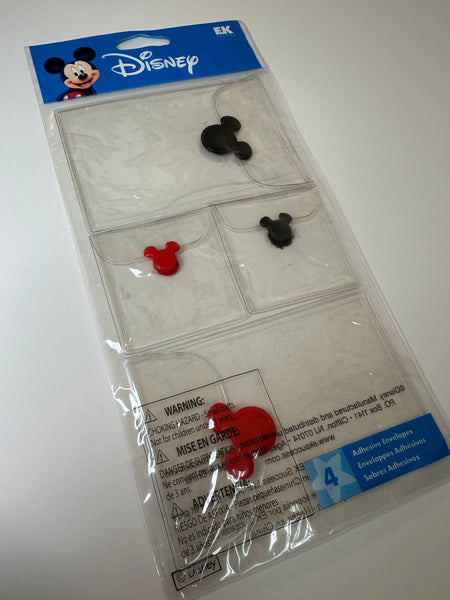 Disney Mickey Mouse Clear Adhesive Plastic Envelopes