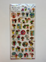 Kamio Vintage Wonderful Friends Rare 3D Sticker Sheet