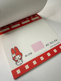 Sanrio 1997 Vintage My Melody Rare Square Fax Memo Pad