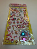 Kamio Vintage Jewelry Rare 3D Gem Sticker Sheet