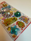 Q-Lia Vintage Merry Christmas Rare Extra 3D Water Shaker Sticker Sheet