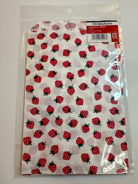 Hirabukuro Strawberry Paper Bag Set