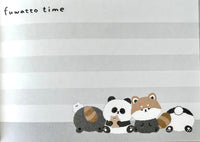 Crux Fuwatto Time Panda & Raccoon Mini Memo Pad