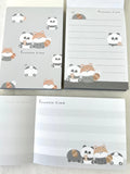 Crux Fuwatto Time Panda & Raccoon Mini Memo Pad