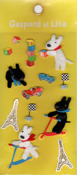 Gaspard Et Lisa Vintage 2009 Rare 3D Sticker Sheet