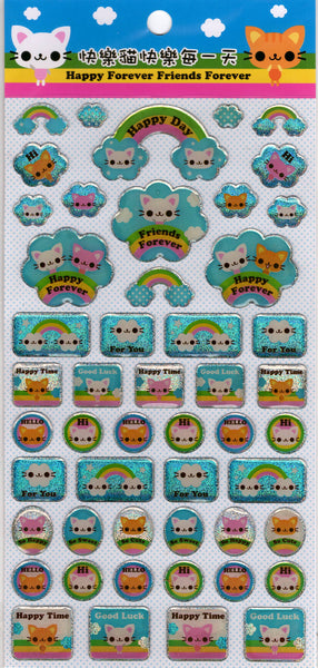 Vintage 2007 Happy Forever Friends Forever Rare PVC Sticker Sheet