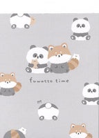 Crux Fuwatto Time Panda & Raccoon Mini Memo Pad