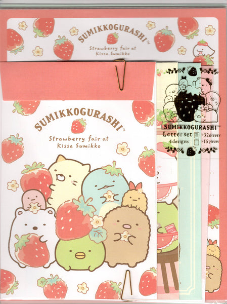 San-x Strawberry Sumikko Gurashi Letter Set