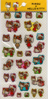 Sanrio 2011 Vintage Rirou x Hello Kitty Rare PVC Sticker Sheet