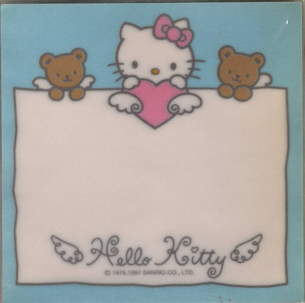 Sanrio 1997 Vintage Hello Kitty Rare Square Memo Pad In Case