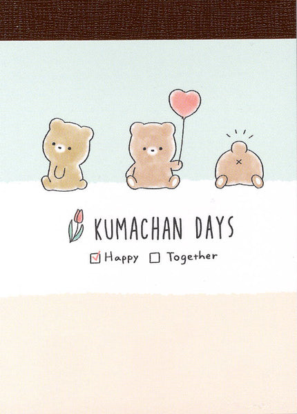 Kumachan Days Mini Memo Pad