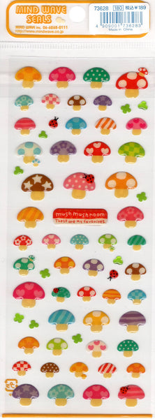 Mind Wave Vintage Mushrooms Rare PVC Sticker Sheet