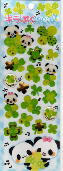 Pool Cool Vintage Panda Clover Rare PVC Sticker Sheet