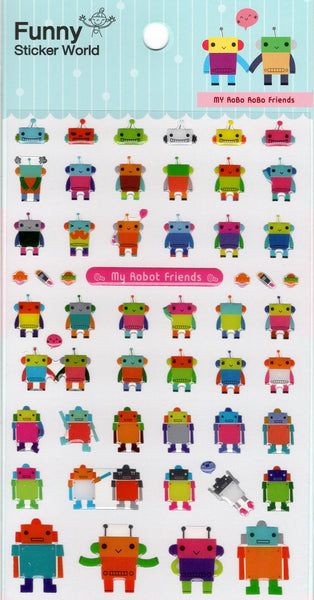 My Robot Friends PVC Sticker Sheet