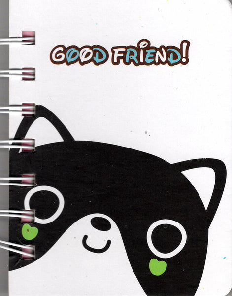 Vintage Good Friend Cat Rare Small Spiral Notebook
