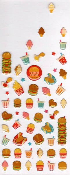 Mind Wave Vintage Fortune Burger Rare PVC Sticker Sheet