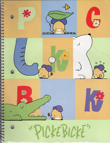 Sanrio 1997 Vintage Picke Bicke Rare 3-Ring Large Notebook
