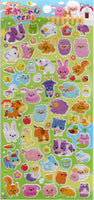 Q-Lia Vintage Farm Animals Rare Sparkly PVC Sticker Sheet