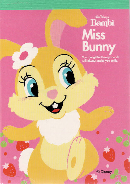 Disney Sun Star Vintage Bambi Miss Bunny Rare Medium Memo Pad