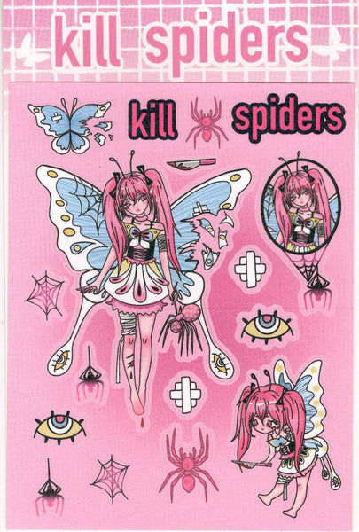 Kill Spiders Sticker Sheet