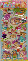 Q-Lia Vintage Cutie Time Rare Puffy Shaker Sticker Sheet