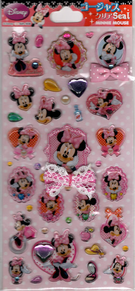 Sun Star Disney Vintage Minnie Mouse Rare PVC Sticker Sheet