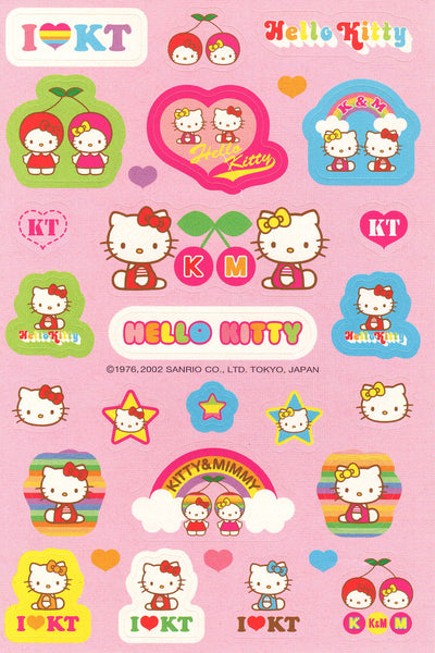 Sanrio 2002 Vintage Hello Kitty Rare Sticker Sheet