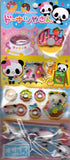 Pool Cool Vintage Panda Doughtnut Rare 3D Sticker Sheet