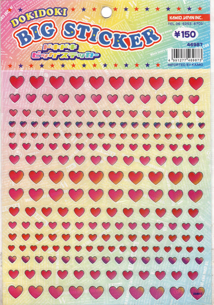 Kamio Vintage Hearts Rare Jumbo Sticker Sheet