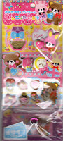 Pool Cool Vintage Bear & Bunny Rare 3D Sticker Sheet